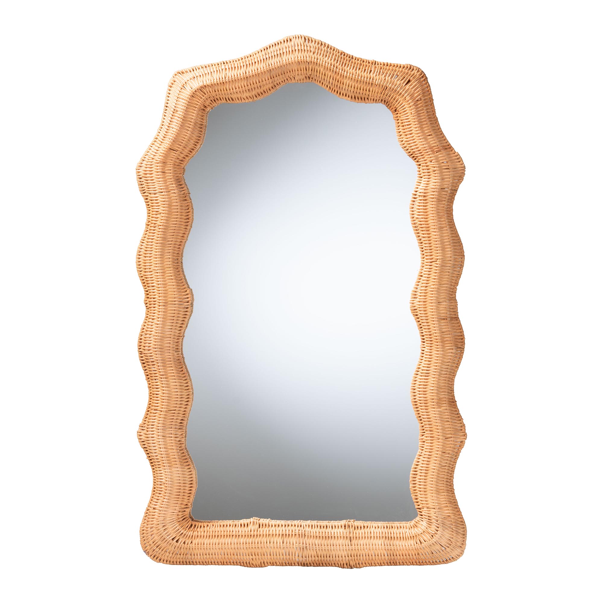 bali & pari Daray Scalloped Natural Rattan Wall Mirror